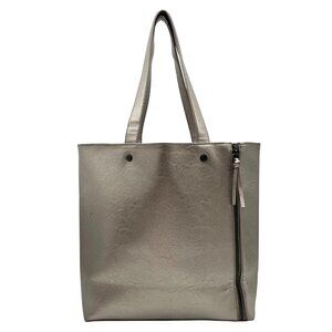 Neiman Marcus Gray Metallic Tote Bag